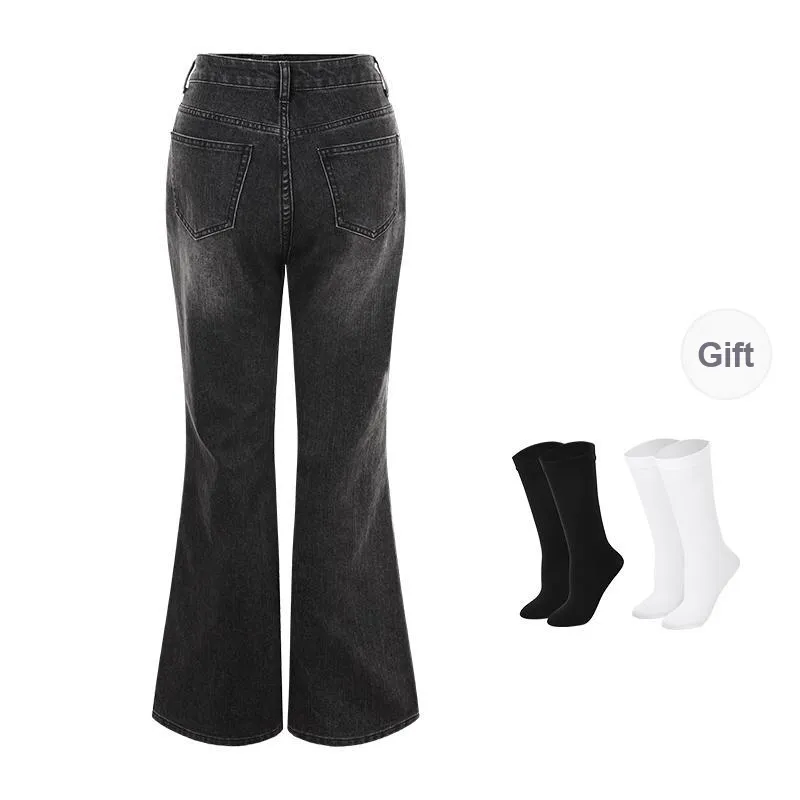BSEVENI Jeans Women's Black Gray Color-1