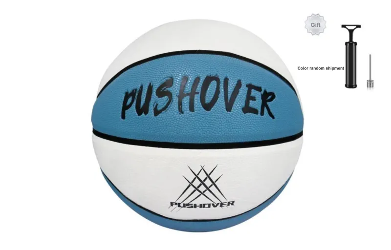 PUSHOVER PU Basketball Blue White Size 7 Training-16