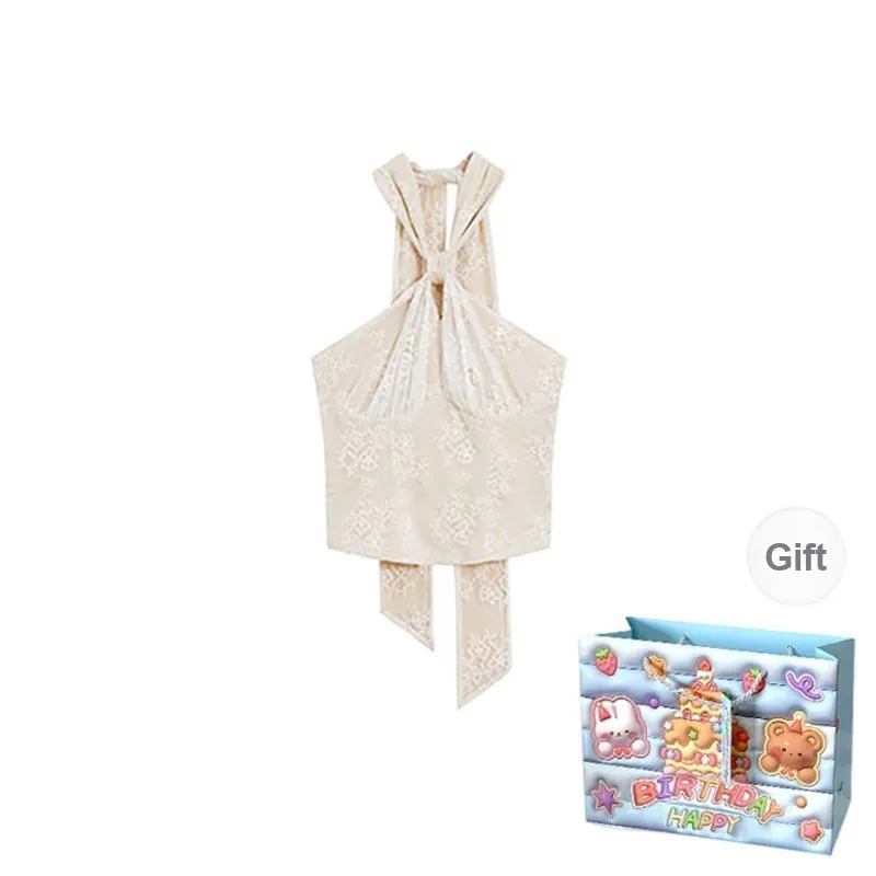 TWOPLUMGIRLS Tank Tops Women's Ecru Shopping Bag-0