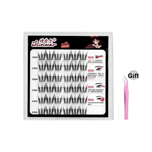 ZHENZHENSHINAIER 6 рядов Несклеивающиеся Кошачьи лапы Искусственные ресницы Улучшающие стиль глаз