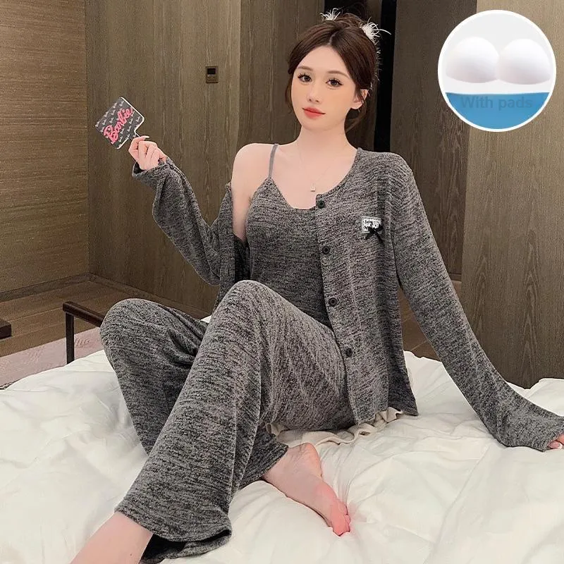 Sleeping Beauty Pajama Set Women's Dark Gray-1