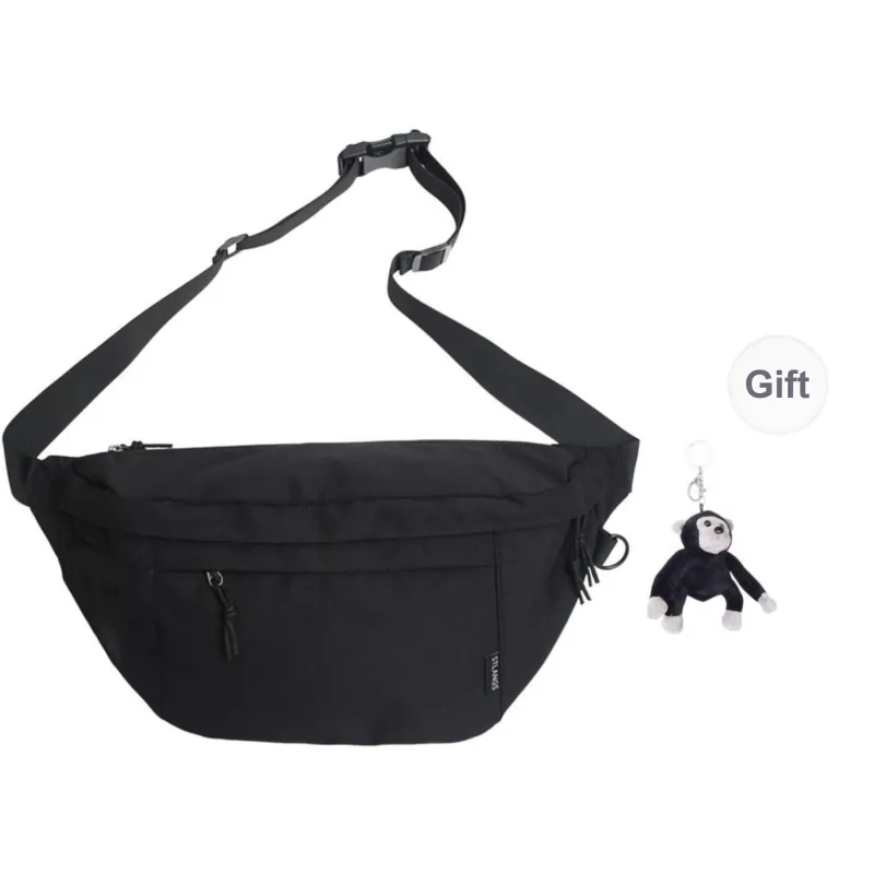 Tonlion Nylon Sling Bag Unisex White/Black-5