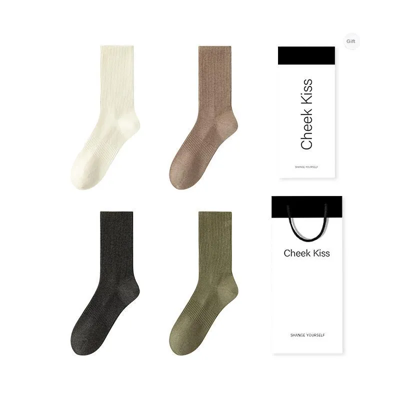 Cheekkiss Mid Calf Socks Men's Gift Box Set Of 4-7
