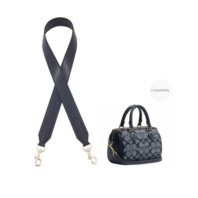 Cow Leather Bag Shoulder Strap Women's Dark Blue-7