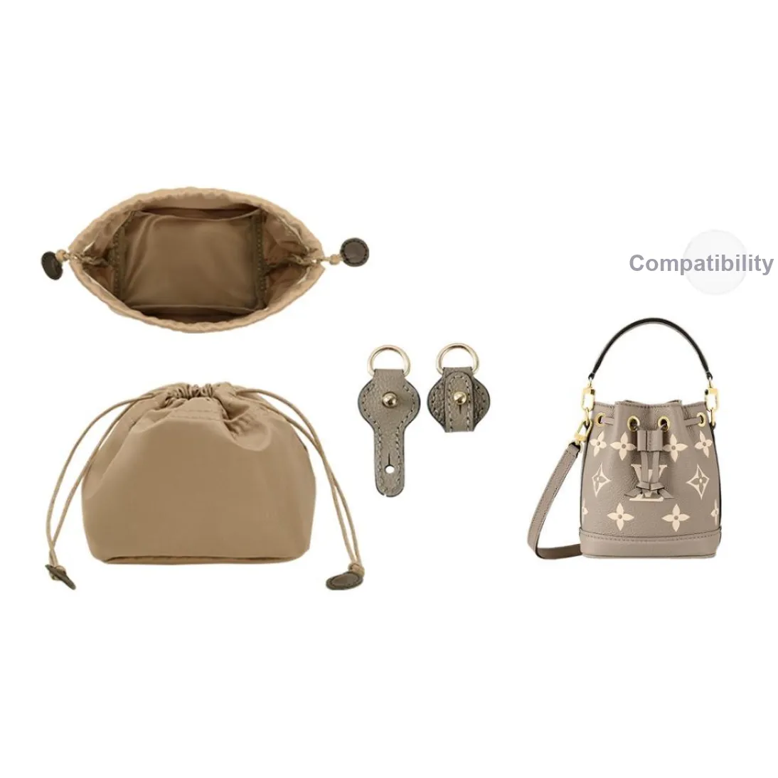 Lan Bao Fan Нейлоновая подкладка Модифицированный Плечевой ремень Женские Слоновой серый