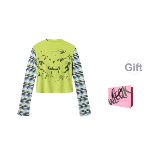 WLEQK Травяной Зеленый Женские T-Рубашки