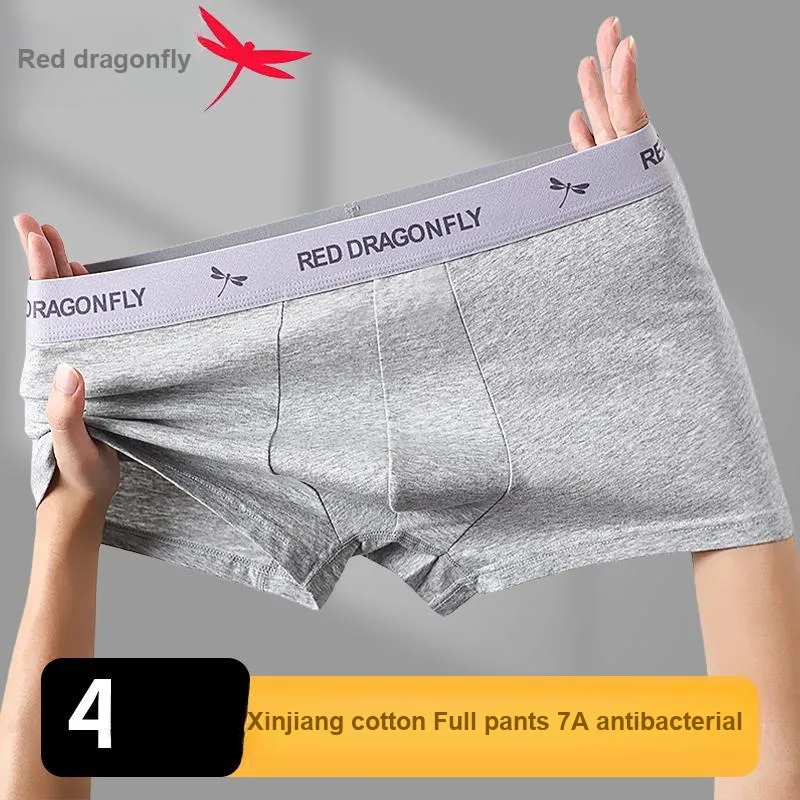 RED DRAGONFLY Cotton Panties Men's 4 Pack Gift Box Set-1