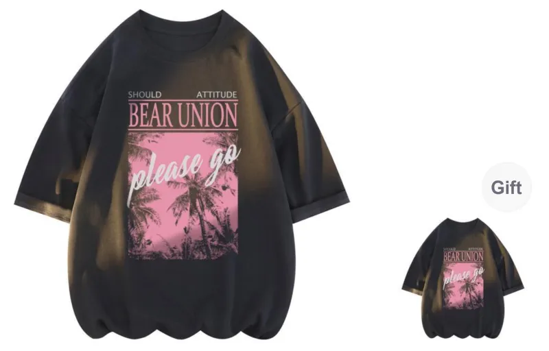 BEAR UNION Drop Shoulder Sleeve T Shirt Unisex-13