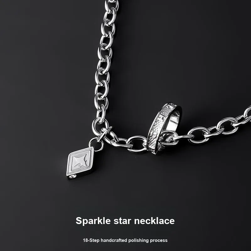 FOREVER MELODY Titanium Steel Necklaces Men's-2