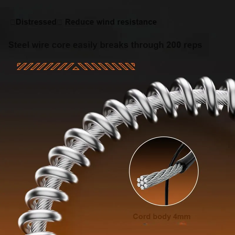 TMT Fitness Training Non Countable Jump Ropes Adults PVC+Steel Wire Rope Aluminum Alloy Controller 3m Black-2