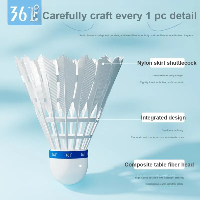 361° ST 518 Nylon Shuttlecock 3 Pack Nylon Shuttlecocks-2