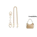Gold White Heart Four-Leaf Clover 15cm+Decorative Chain 45cm Set