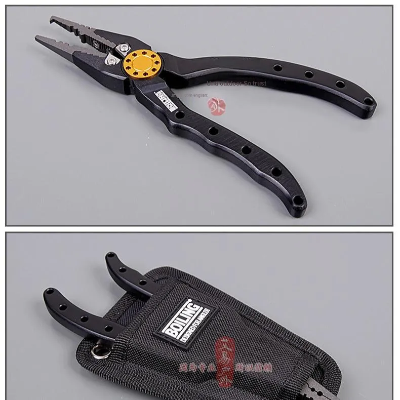 BOILING Pliers Scissors Hook Opener Aluminum Alloy Stainless Steel Fishing Pliers-3
