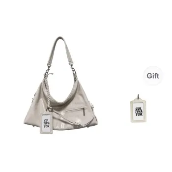 CULTIVATOR PU Shoulder Bag, Crescent Bag, Shoulder Bag Large Size Unisex Beige/Brown/Black/Red