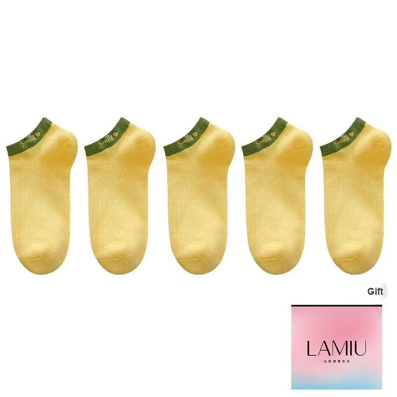 Lan Miao Ankle Socks Women's Shopping Bag 5 Pack-9