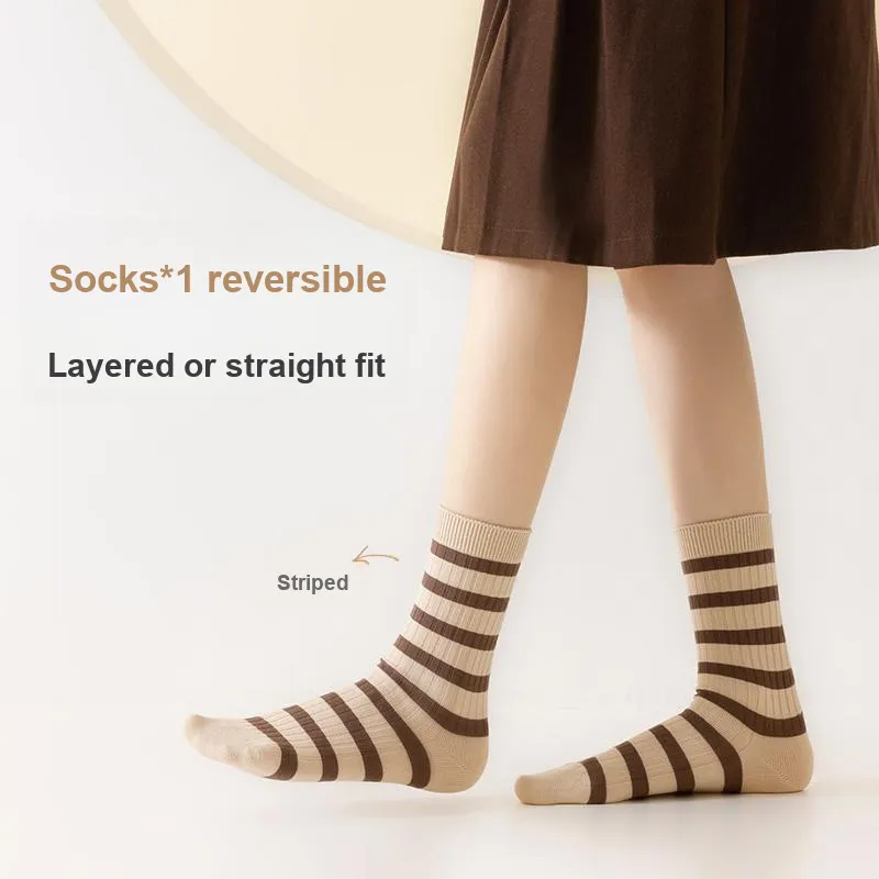 YINSHILIANGPIN Mid Calf Socks Women's 5 Pack-14