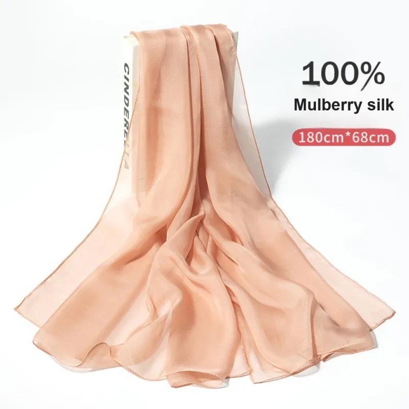 Shanghai Story 100% Mulberry Silk Silk Scarves Women's Dusty Pink Gradient Gift Box Set-20