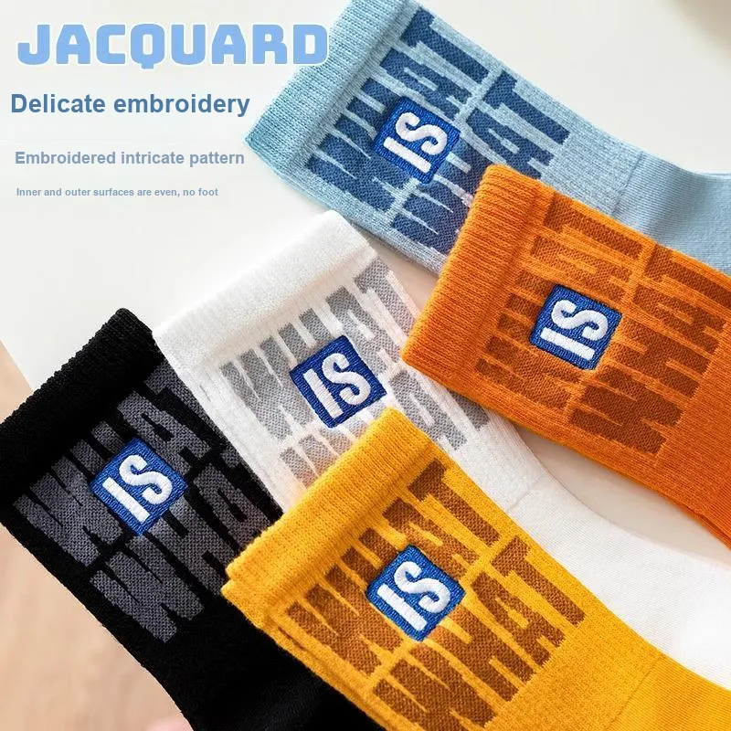 LUOLIAN Mid Calf Socks Unisex 5 Pack-15