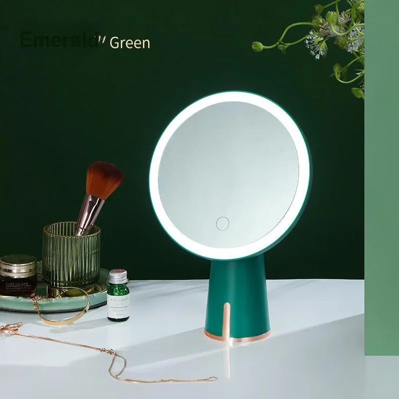 Evening Tang Luxury Small Glow With Lighted Makeup Comb And Mirror Set Portable Makeup Mirror-4