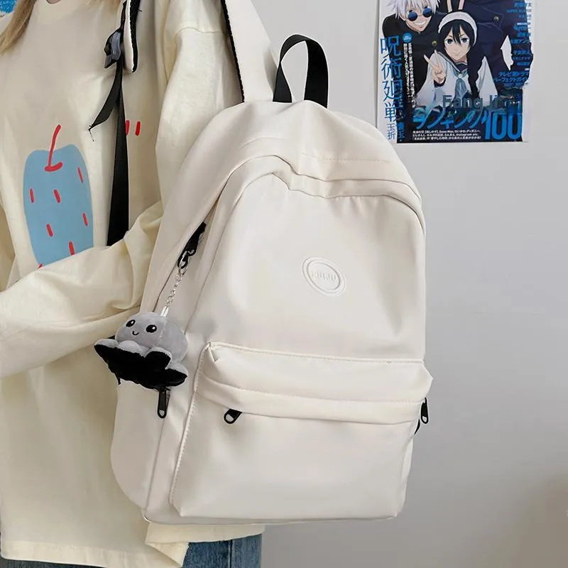 Single Warehouse Nylon Backpack Unisex White/Green/Brown/Black-3