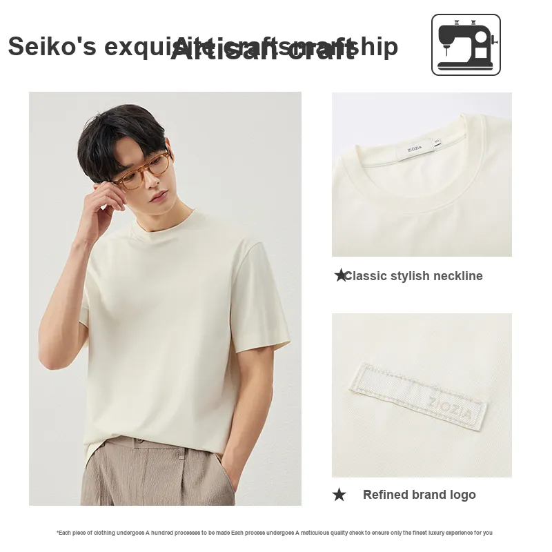 ZIOZIA T Shirts Men White-1
