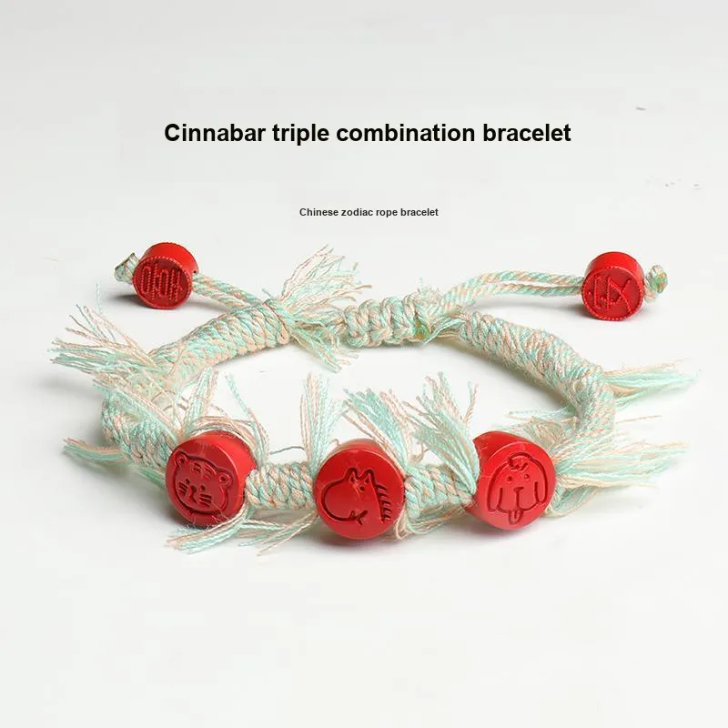 With The Heart Of The Jade Reconstructed Cinnabar Bracelets Unisex-15