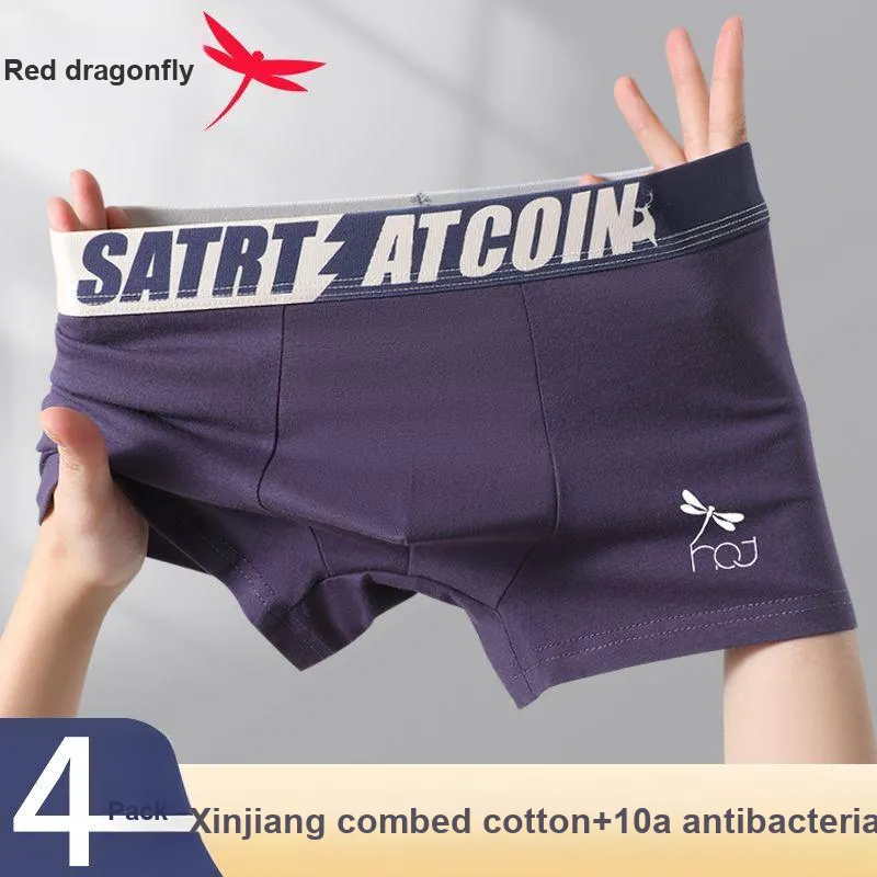 RED DRAGONFLY Cotton Panties Men's 4 Pack Gift Box Set-5
