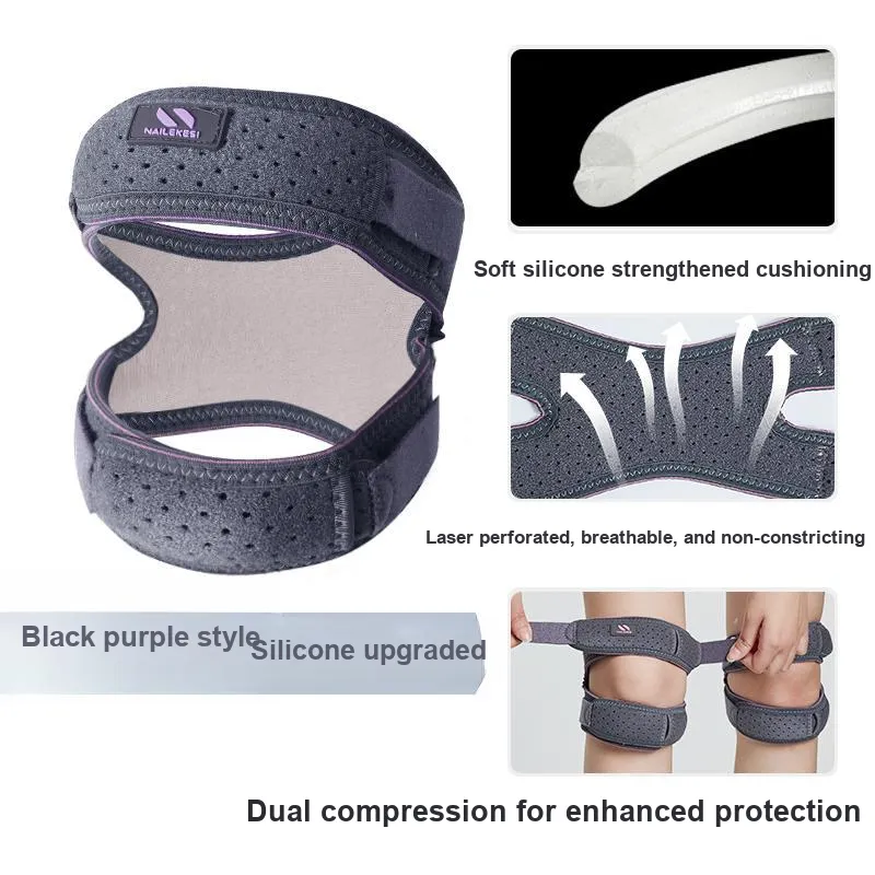 NAILEKESI Exercise And Fitness Double Loop Patella Bands 1 Pair Unisex Professional Protective-17
