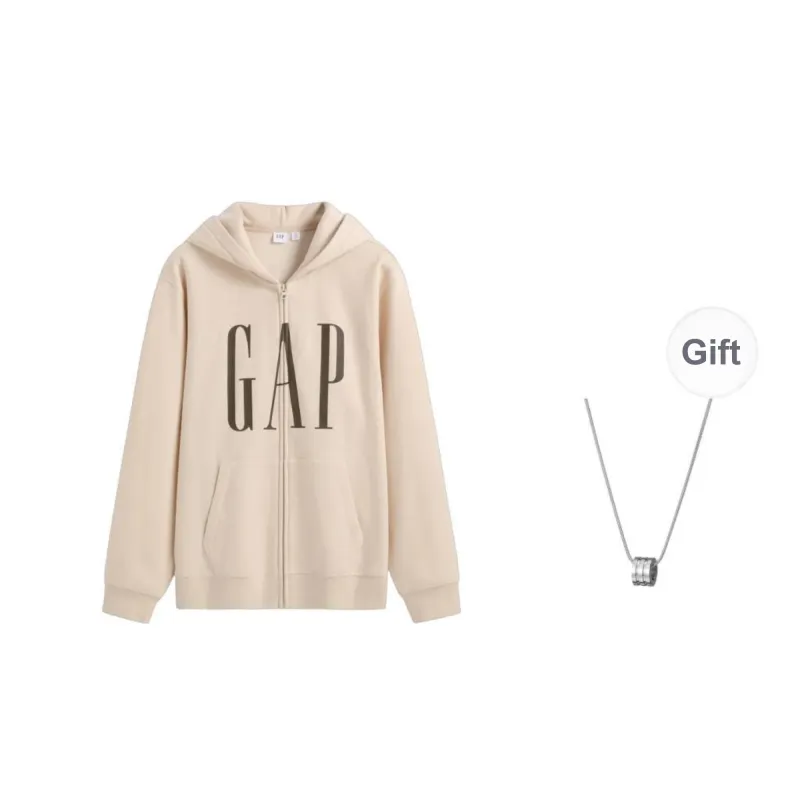GAP Sweatshirts Unisex Beige+Necklace-0