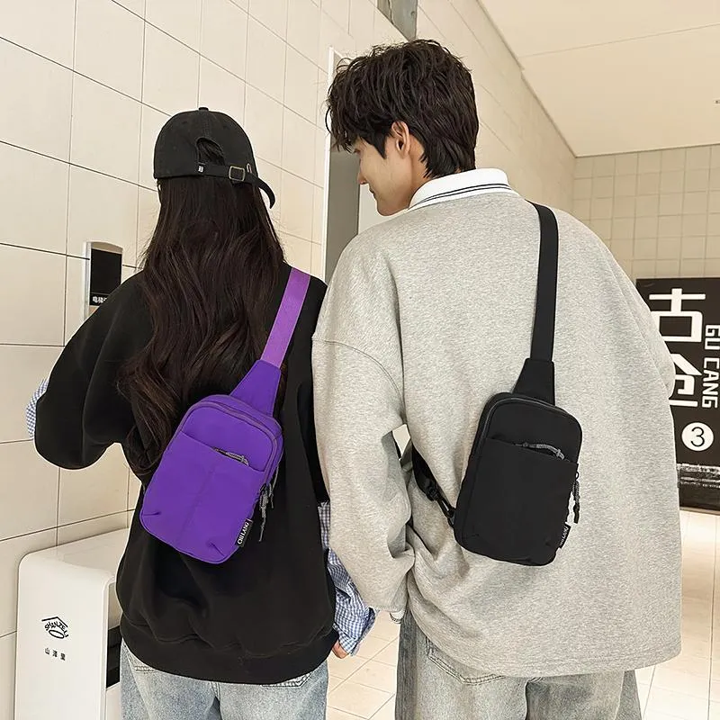 CORE BIRD Nylon Sling Bag Regular Unisex Black/Gray/Khaki/Purple/Light Purple/Green-15