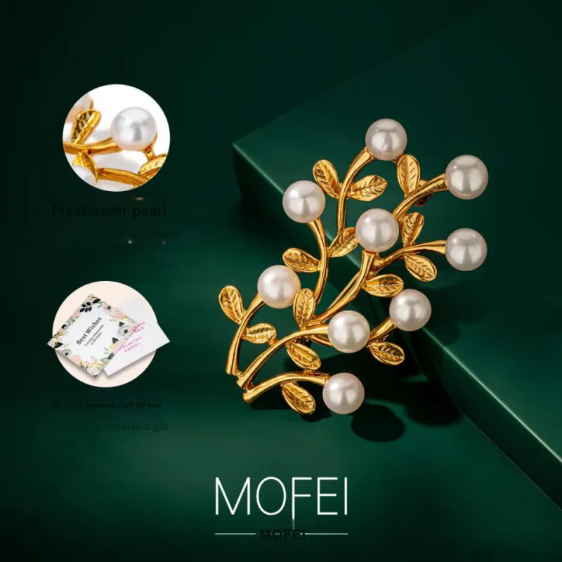 Mofei Pearl Brooches Unisex-3