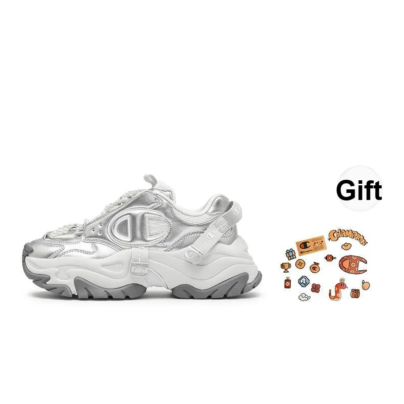 Champion Low Top Crepe Sneakers Unisex Silver White Photonic Gray Pearl