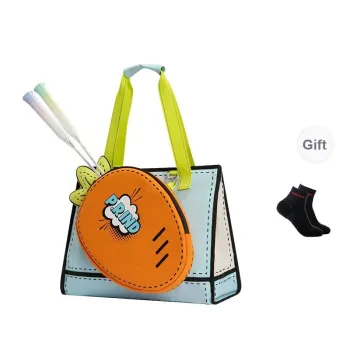 P.R IND x NANJINGLUOBO Badminton Racket Bags 2 Pcs Fashion Trend Shoulder Bag Orange Blue Unisex