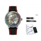 Silver Case Black Dial Red Silicone Strap[Includes Genuine Leather Strap]