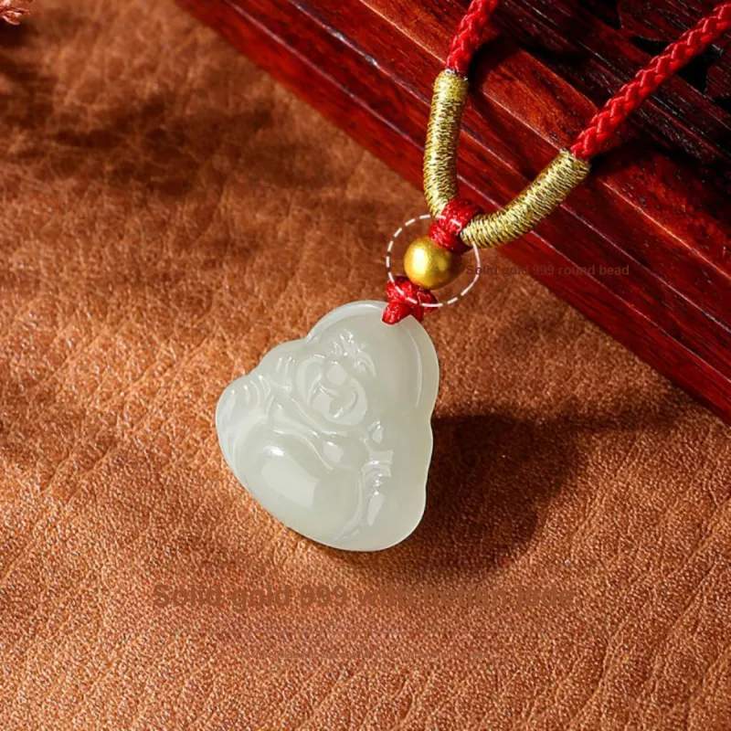 CHOW TAI KING Hetian Jade Necklaces White Jade/Pale Greenish White Jade Unisex-2