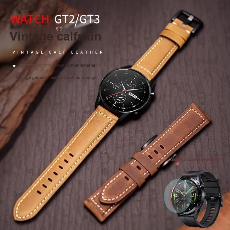 LOVINGCOOL Watch Band Huawei Compatibility Genuine Leather Material-8