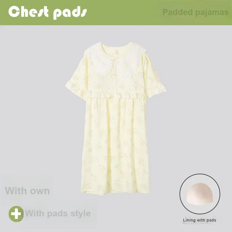 CAIHENGTONG Nightgown Women's Apricot-1
