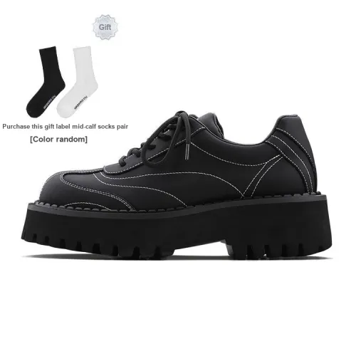 HANQIAORIJI Black Blood Series Casual Shoes Unisex Low-Top Black