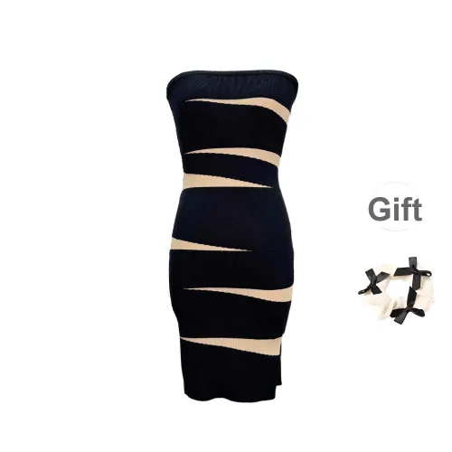 / Sleeveless Leatheres Women's Black+Bowknot Hair Tie Comes With