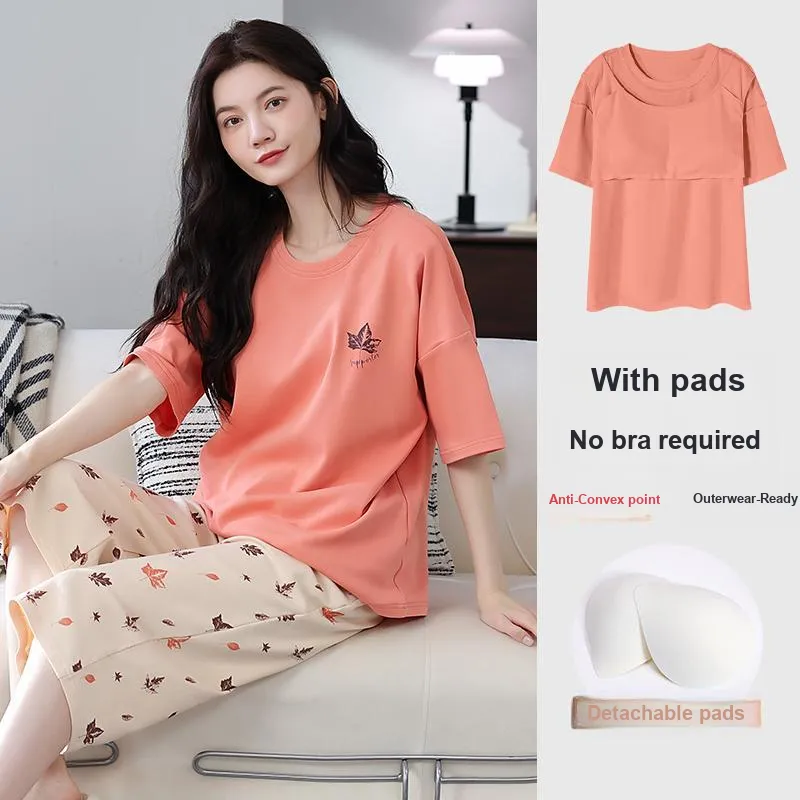 FENTENGCARE Pajama Set Women's Coral-1