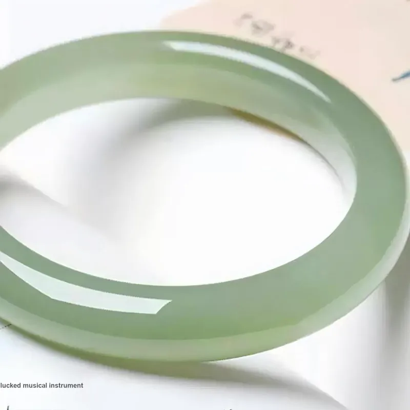 RIXIANGWAN Hetian Jade Bangles Green Jade Women's-3