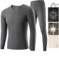 Men's V-Neck Gift Box Set (Downpour Gray) Seamless Heating/Shopping Bag Included
