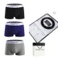 [Genuine Leather Belt]+[Black+Royal Blue+Gray]100% cotton Underpants Box 3 Pack