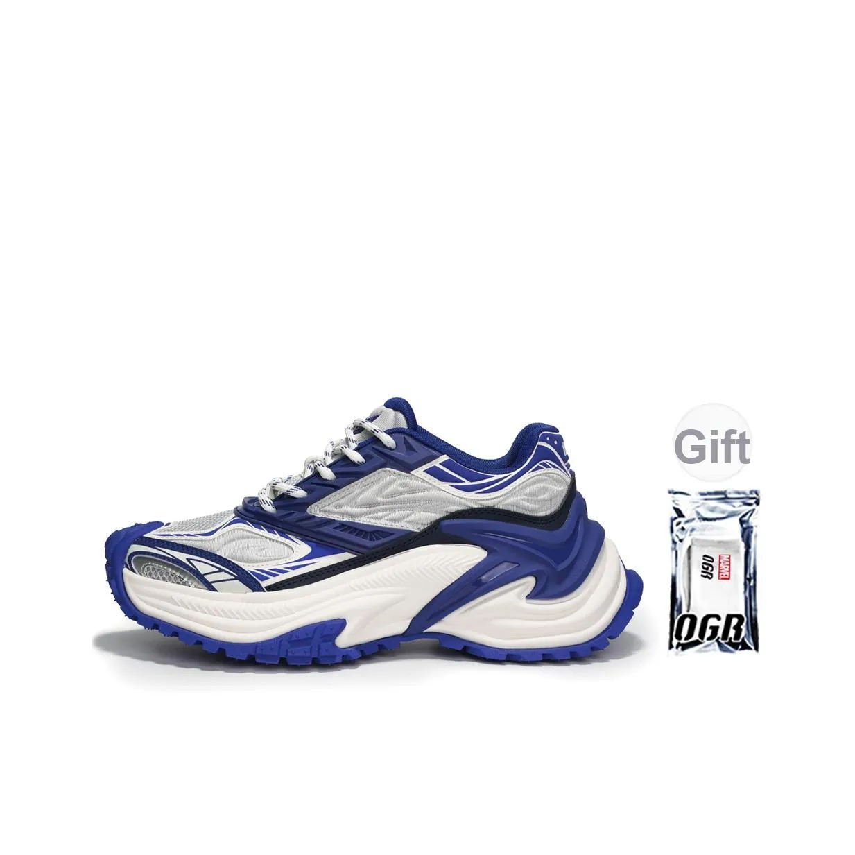 OGR Abrasion Resistant Breathable Height Increasing Low top Running Shoes Unisex Blue Law