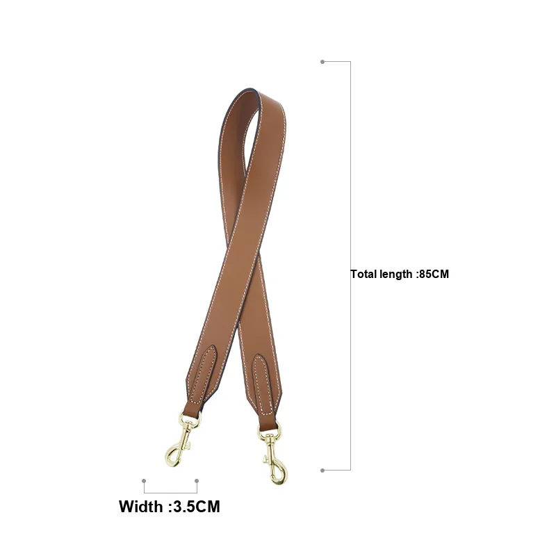Cow Leather Bag Strap Women's Brown-7