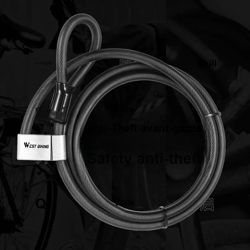 WEST BIKING Bicycle Lock Anti Theft Cable Lock-1