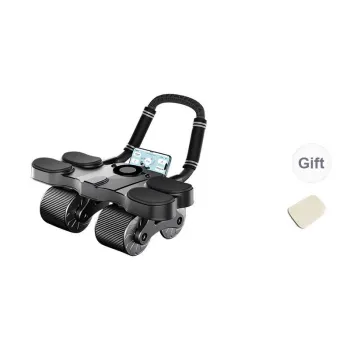 Leopard 4 Wheel Abdominal Roller Smart Counting, Automatic Rebound, Home Fitness Equipment Unisex Seam Cell Phone
