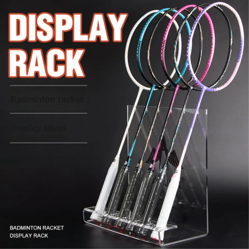 Hongjian Badminton Racket Frames Transparent Acrylic Live Streaming Room For Home Unisex 3/6/10 Pack Shown Storage Rack-7