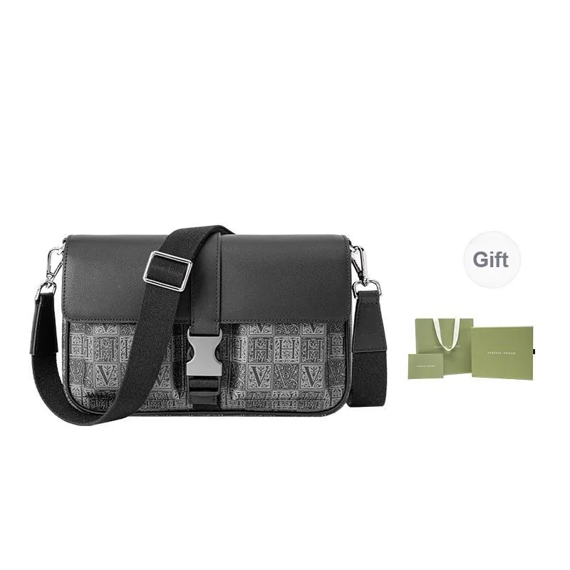 VANESSA HOGAN Cow Leather Shoulder Bag Large Size Men's Black-0