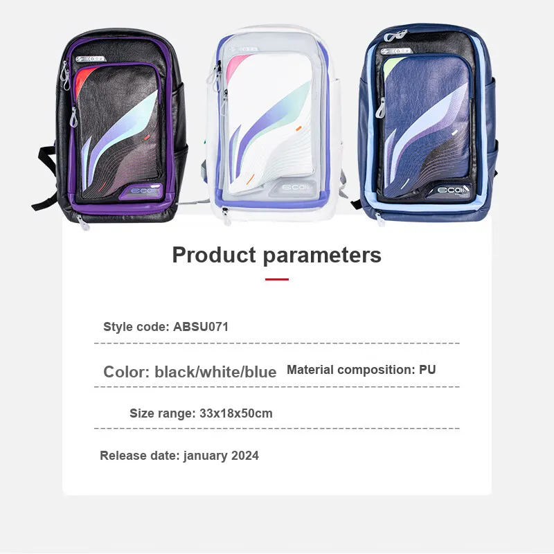 LiNing Badminton Racket Bags 6 Pcs Pack Sporty Style Backpack Blue Unisex Breathable Back Panel Side Storage Pocket-4